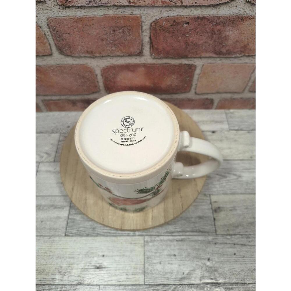 Spectrum Designz Crimson Crest Berry 16oz Ceramic Coffee Mug Red Cardinal 3 NWT - Picture 6 of 7
